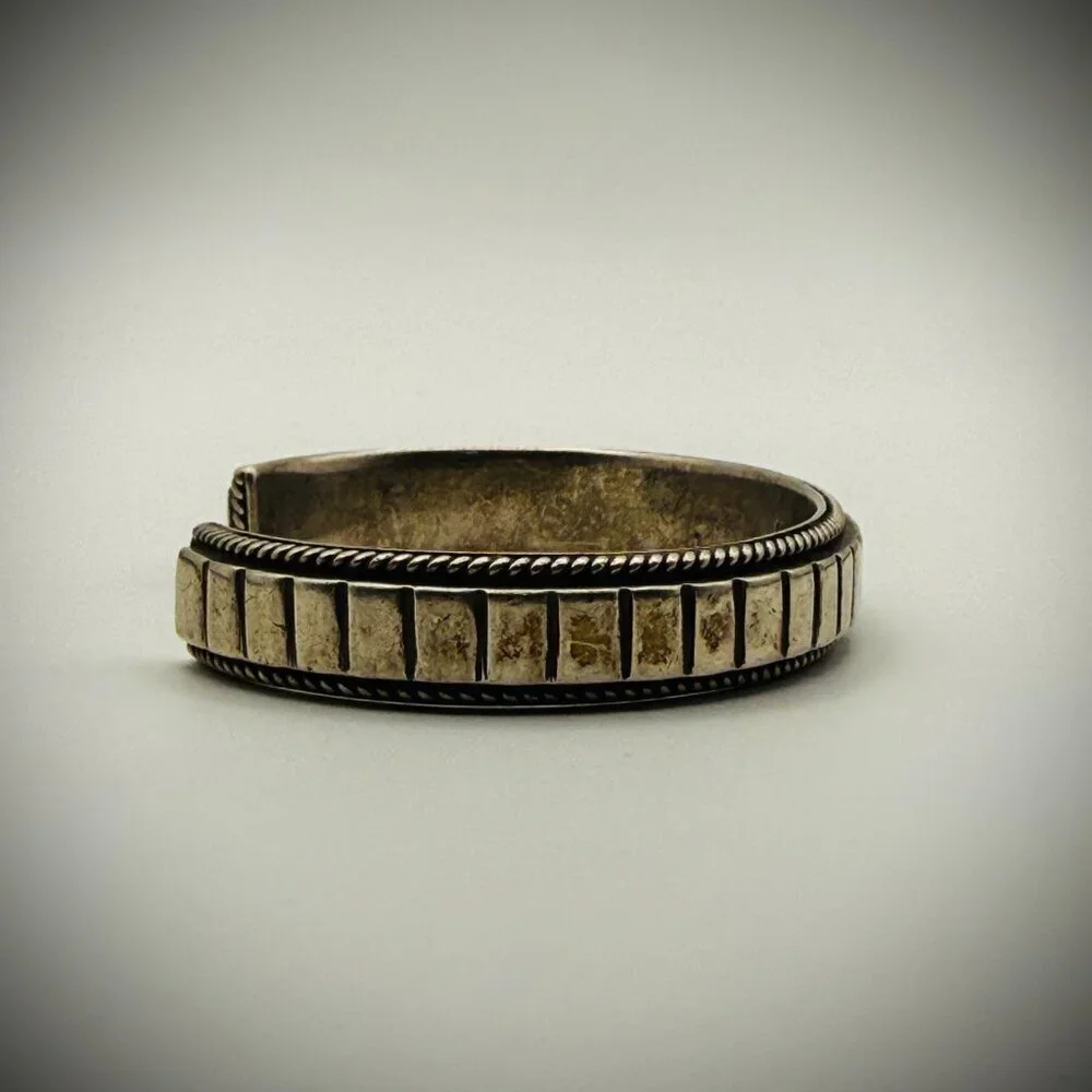 Artie Yellowhorse HC Heavy Sterling Silver Textured Cuff Bracelet